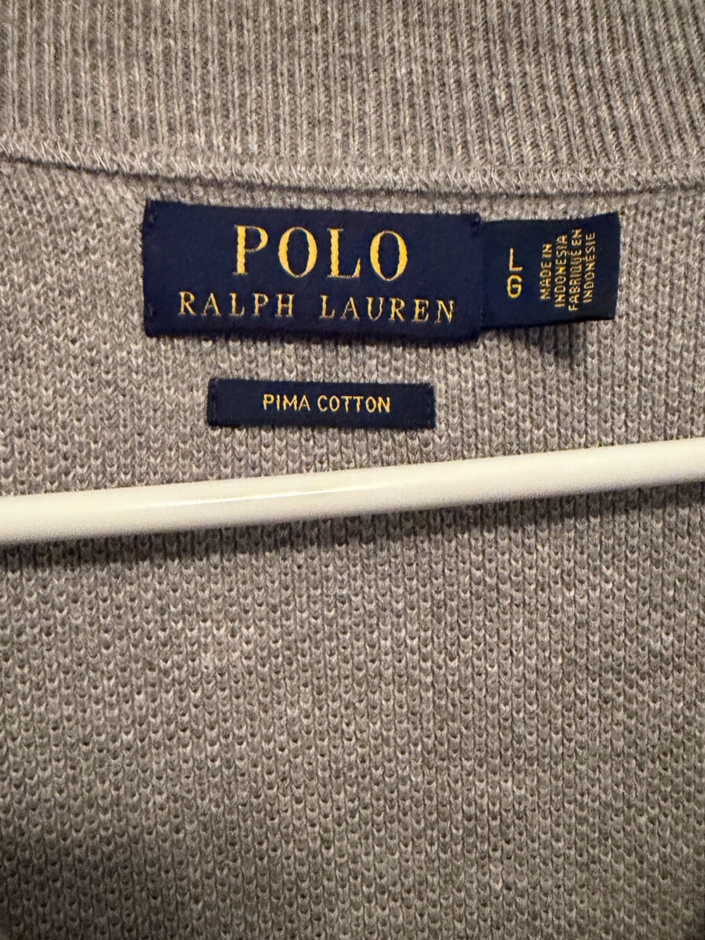 Ralph Lauren Men’s Light Gray Zip-Up Knit Sweater - Picture 5 of 5